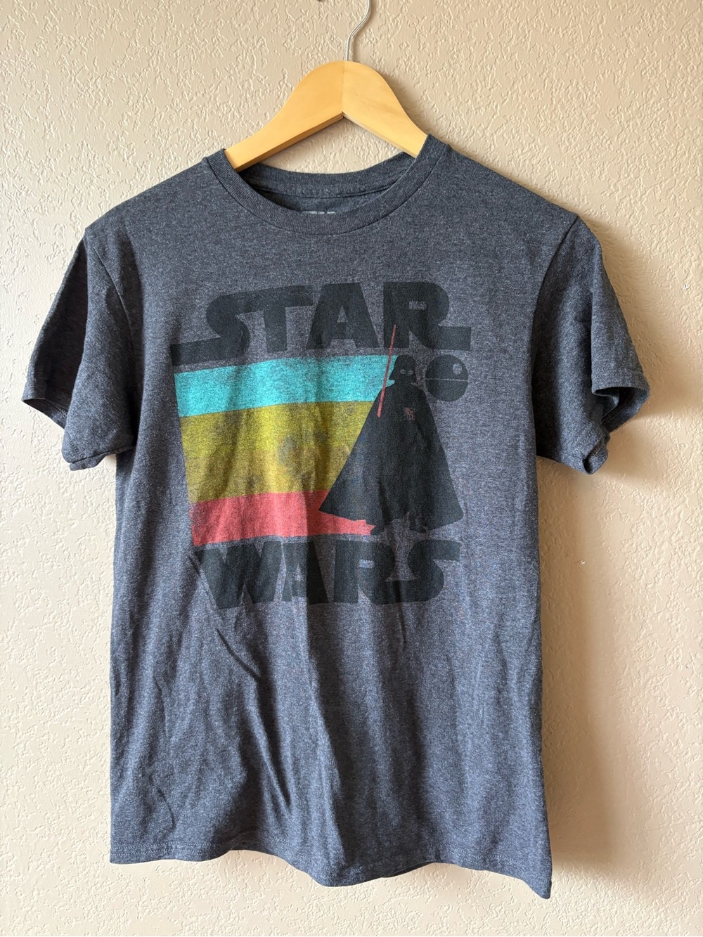Star Wars Grey T Shirt Darth Vader Death Star Small Cotton Blend